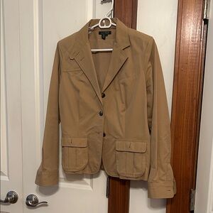 Lauren Ralph Lauren Camel Tan Cotton Blazer Jacket